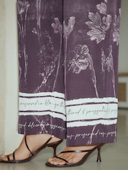 Lilla blomsterkanttrykk - Elasticated Wide Leg Trousers - Bilde 3 av 8