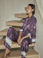 Lilla blomsterkanttrykk - Elasticated Wide Leg Trousers - Bilde 5 av 8