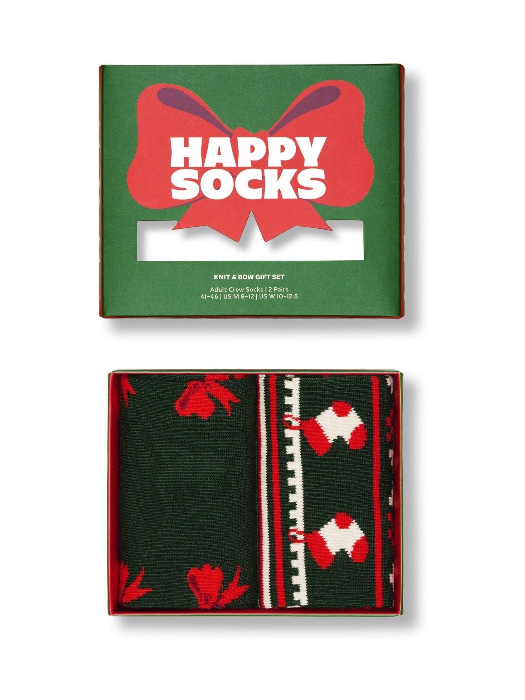 Kopen Happy Socks 2 Pack Knit And Bow Socks Gift Set van Next
