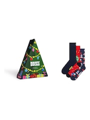 Happy Socks Green 3 Pack Holiday Tree Socks Gift Set - Image 1 of 5