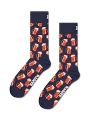 Happy Socks Blue 3 Pack Beer Glass Socks Gift Set - Image 2 of 5