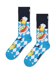 Happy Socks Blue 3 Pack Beer Glass Socks Gift Set - Image 3 of 5