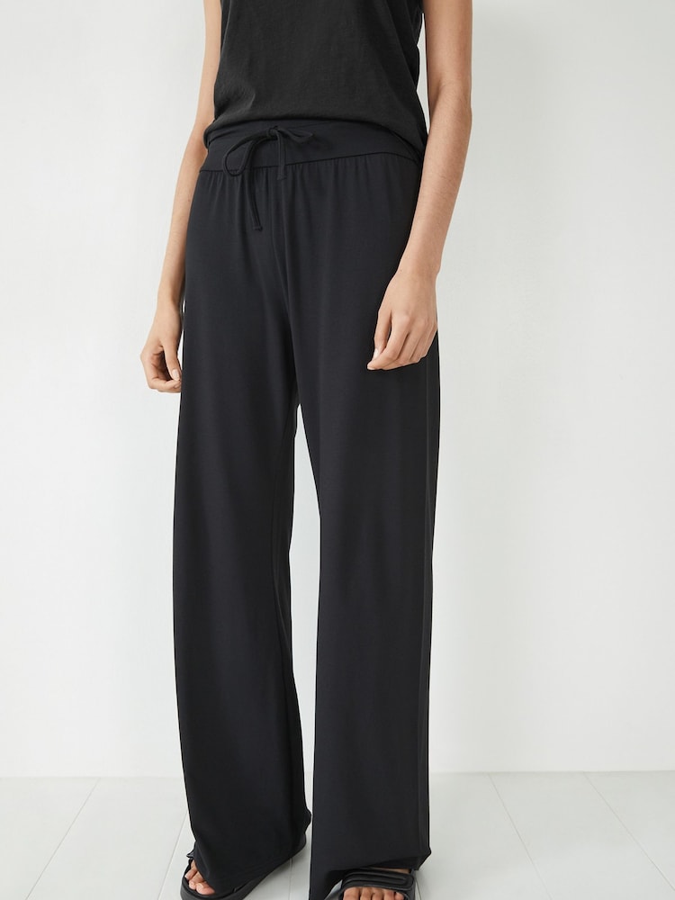 Hush Rich Black Amie Wide Leg Joggers - Image 1 of 4