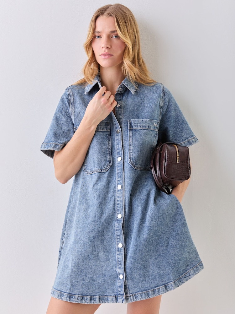 mini denim dress women loveimgs Women's Summer Tie Shoulder Sleeveless Denim Mini Dress Casual Flowy Swing Pleated Short Denim Dress (X-Small,Dark Blue) at Amazon Women's Clothing store
