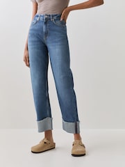 BOSS Balloon Fit Oppbrettet Denim Jeans - Bilde 4 av 8
