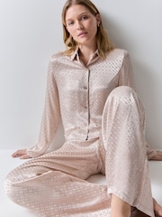 BOSS Natural Satin All Over Print Pyjama Bottoms - Image 2 of 6