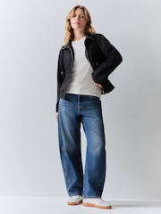 BOSS חולצת סווטשירט עם רוכסן לכל האורך וצווארון - תמונה 4 מתוך 6