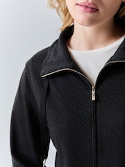 BOSS חולצת סווטשירט עם רוכסן לכל האורך וצווארון - תמונה 5 מתוך 6