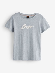 BOSS Grey Embroidered Logo T-Shirt - Image 1 of 1
