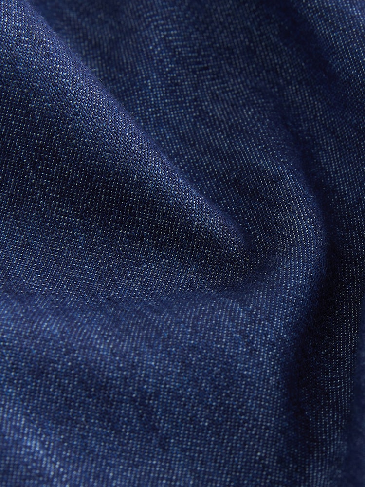 Dark Blue Denim Kaftan Midi Dress - Image 2 of 3