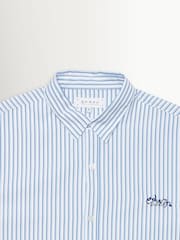 Edwin Blue Toledo Striped Poplin Logo Short Sleeve Shirt - Image 7 of 8