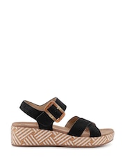 Pavers Black Touch-Fasten Wedge Sandals - Image 2 of 5