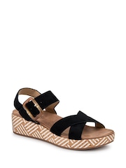 Pavers Black Touch-Fasten Wedge Sandals - Image 3 of 5