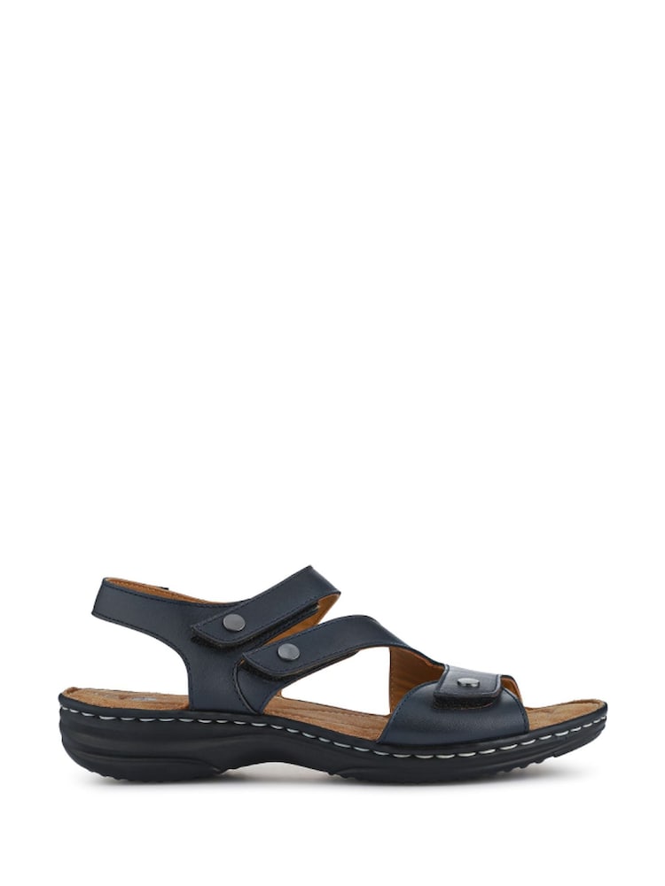 Pavers Blue Touch Fastening Cushioned Leather Sandals - Image 1 of 5