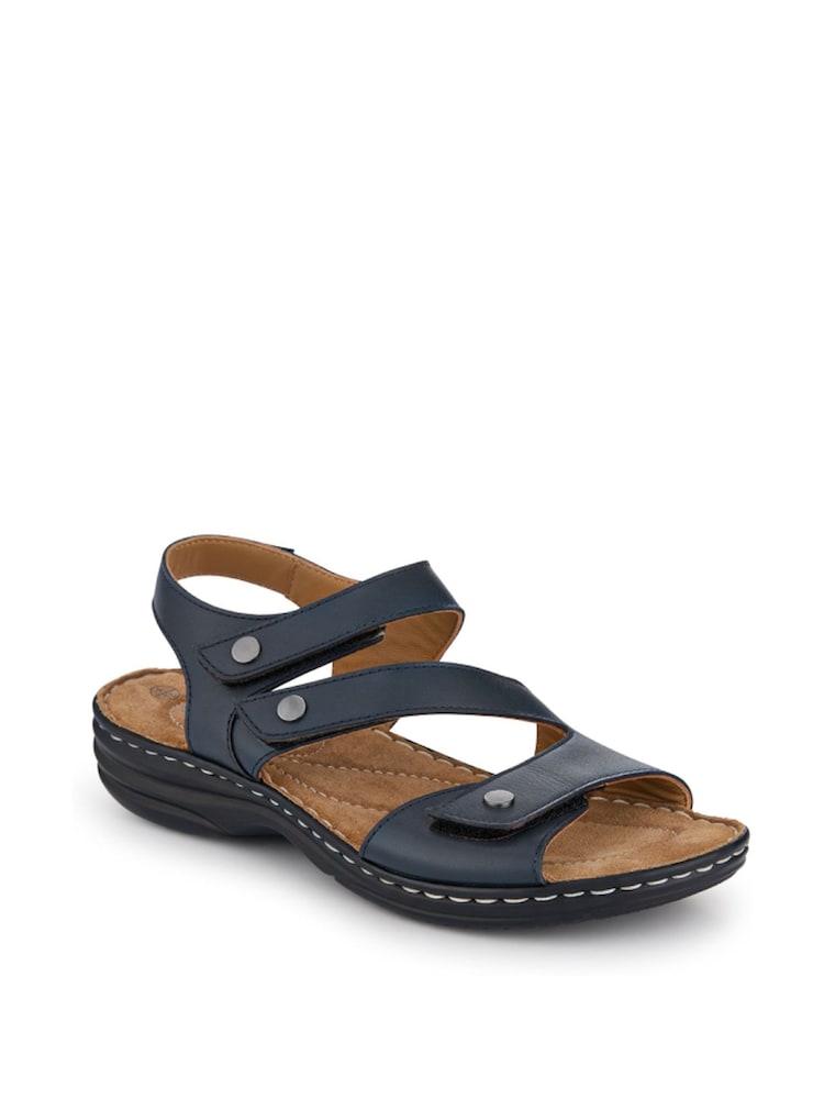 Pavers Blue Touch Fastening Cushioned Leather Sandals - Image 2 of 5