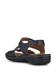 Pavers Blue Touch Fastening Cushioned Leather Sandals - Image 3 of 5