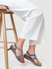 Pavers Blue Wedge-Heeled Slingback Sandals - Image 1 of 5