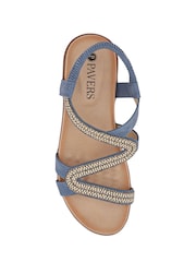 Pavers Blue Wedge-Heeled Slingback Sandals - Image 5 of 5