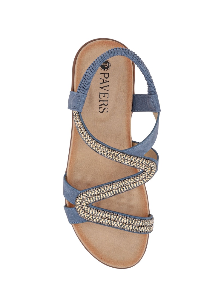 Pavers Blue Wedge-Heeled Slingback Sandals - Image 5 of 5 Pavers Blue Wedge-Heeled Slingback Sandals - Image 5 of 5