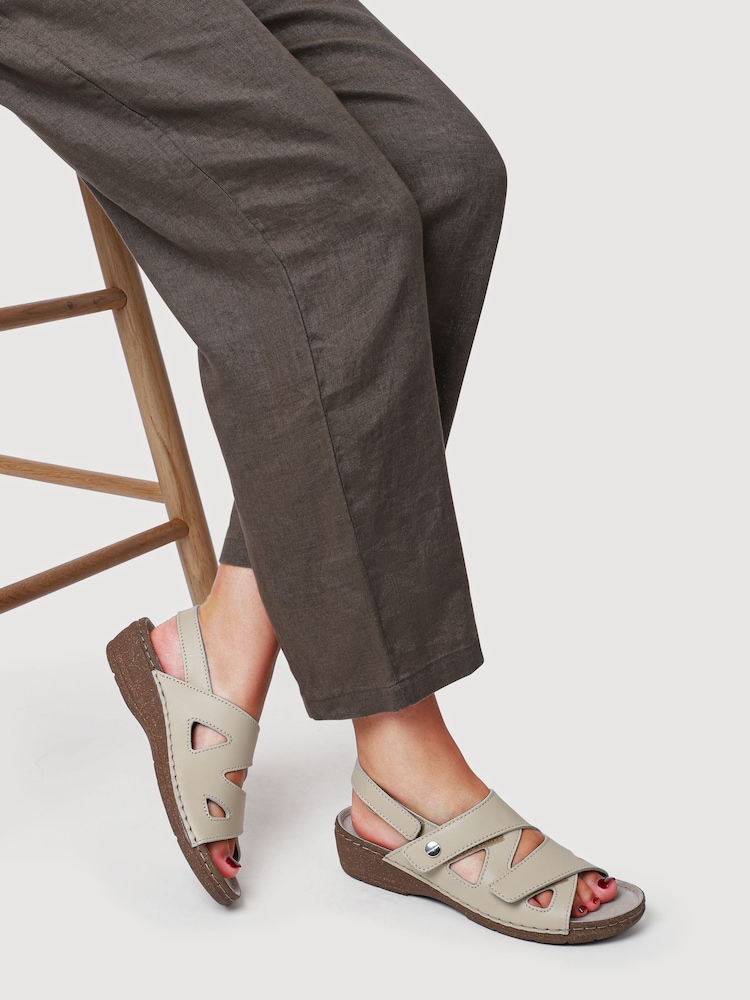 Pavers Natural Adjustable Leather Slingback Sandals - Image 1 of 5 Pavers Natural Adjustable Leather Slingback Sandals - Image 1 of 5