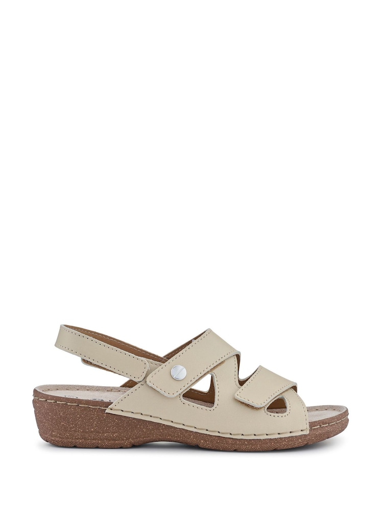 Pavers Natural Adjustable Leather Slingback Sandals - Image 2 of 5 Pavers Natural Adjustable Leather Slingback Sandals - Image 2 of 5