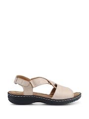 Pavers Brown Casual Leather Touch Fastening Sandals - Image 2 of 5