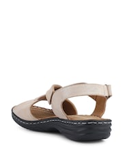 Pavers Brown Casual Leather Touch Fastening Sandals - Image 4 of 5