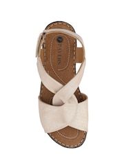 Pavers Brown Casual Leather Touch Fastening Sandals - Image 5 of 5