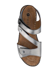 Pavers Grey Touch Fastening Cushioned Leather Sandals - Image 4 of 5