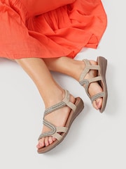 Pavers Natural Wedge-Heeled Slingback Sandals - Image 1 of 5