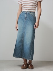 Mittelblau - Denim Maxi Column Skirt - Bild 3 von 5