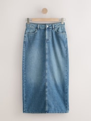 Light Blue Denim Maxi Column Skirt - Image 6 of 8
