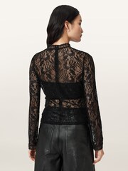 AllSaints Black Aria Lace Top - Image 2 of 6