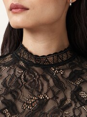 AllSaints Black Aria Lace Top - Image 5 of 6