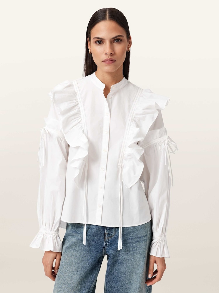 AllSaints White Lulu Shirt - Image 1 of 6