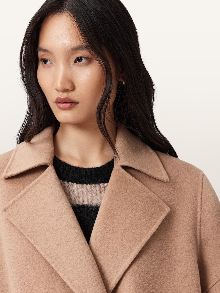 AllSaints Brown Sellma Coat - Image 2 of 7