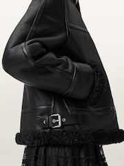 AllSaints Black Lorel Flying Jacket - Image 2 of 7