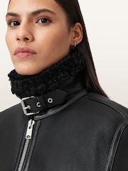 AllSaints Black Lorel Flying Jacket - Image 4 of 7