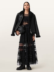 AllSaints Black Lorel Flying Jacket - Image 5 of 7