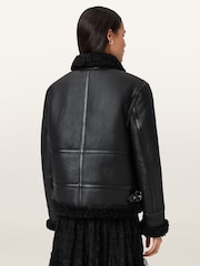 AllSaints Black Lorel Flying Jacket - Image 6 of 7