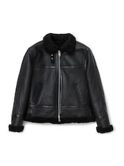 AllSaints Black Lorel Flying Jacket - Image 7 of 7