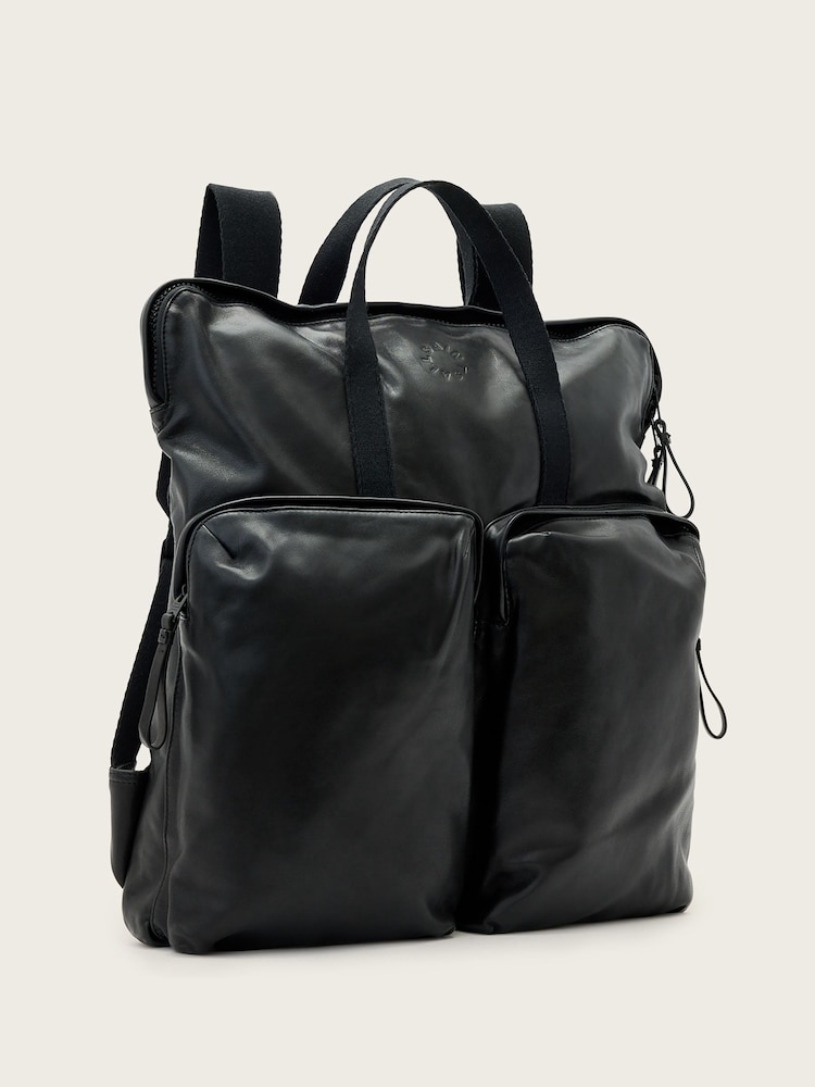 allsaints fin convertible leather backpack black Finn Updated M093XD One Size Crafted from high AllSaints Backpack 'Finn' | Men's