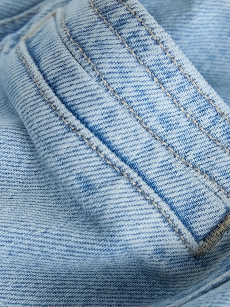 Light Blue Hourglass Wide Leg Patch Pocket Jeans - Image 2 of 4