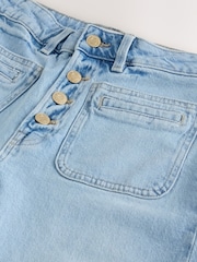 Light Blue Hourglass Wide Leg Patch Pocket Jeans - Image 3 of 4