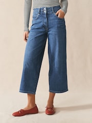 Mid Blue Lift, Slim & Shape Wide Cropped Jeans - Image 2 of 9