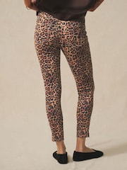 Leopard Cropped Jersey Denim Leggings - Image 4 of 9