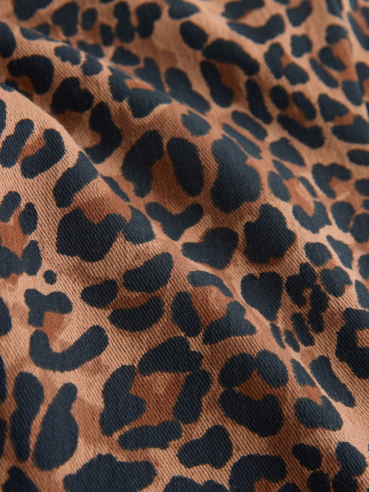 Leopard Cropped Jersey Denim Leggings - Image 9 of 9