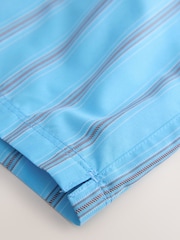 أزرق - Jacquard Stripe 5 Inch Swim Shorts - Image 6 of 7