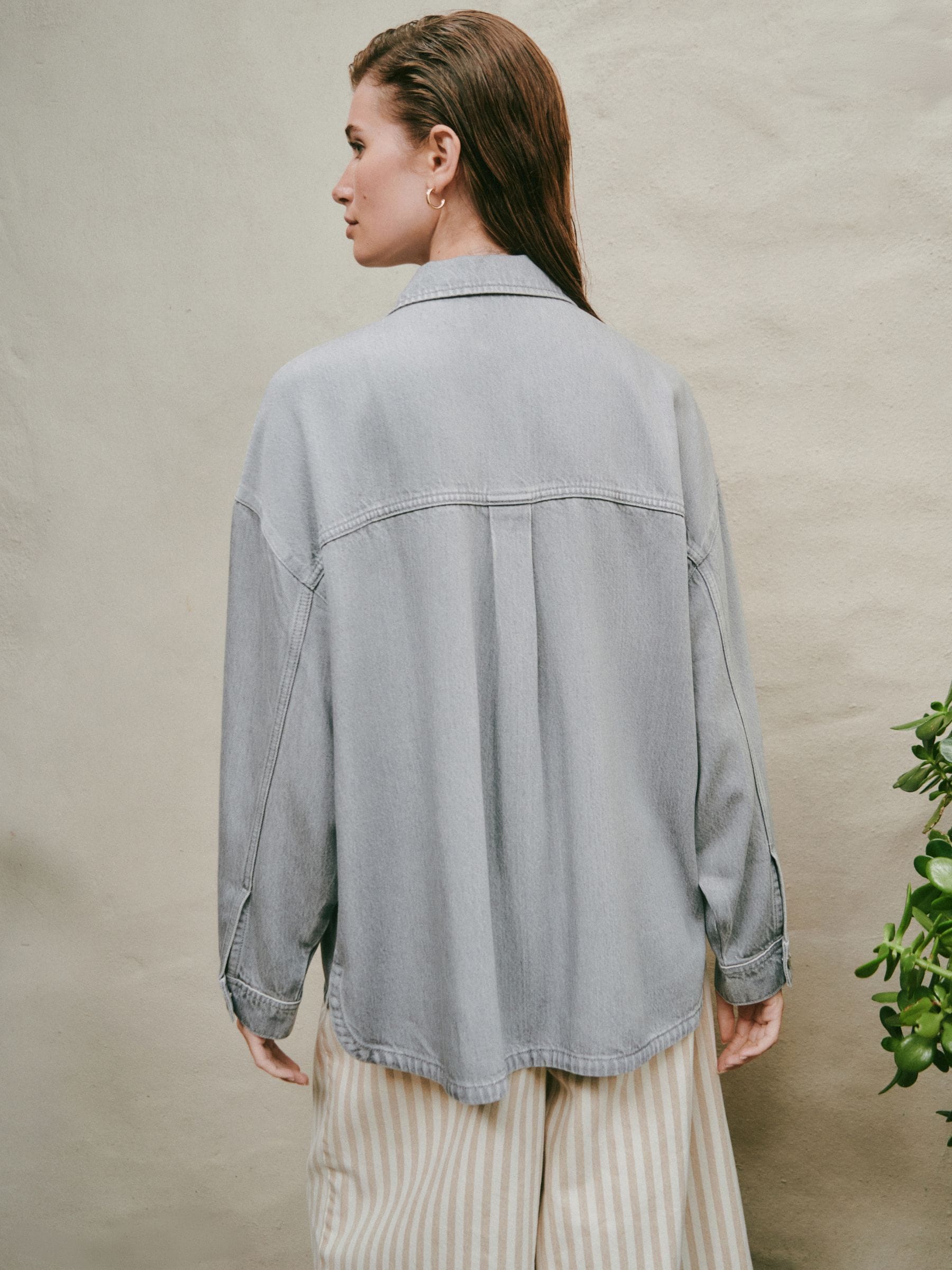 Buy Grey N. Premium Denim Boyfriend Oversized Shirt from Next USA