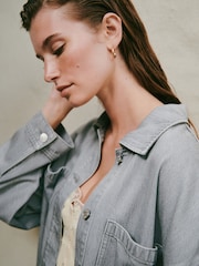 Grey N.Premium Denim Boyfriend Oversized Shirt - Image 6 of 9